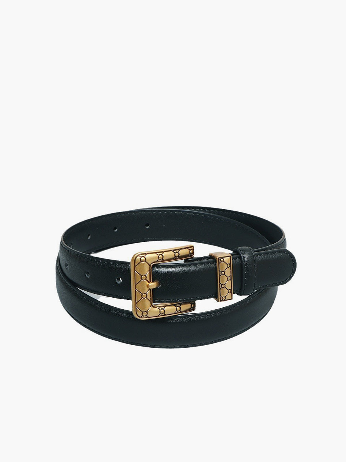 Golden Square Buckle Belt-Chicvia