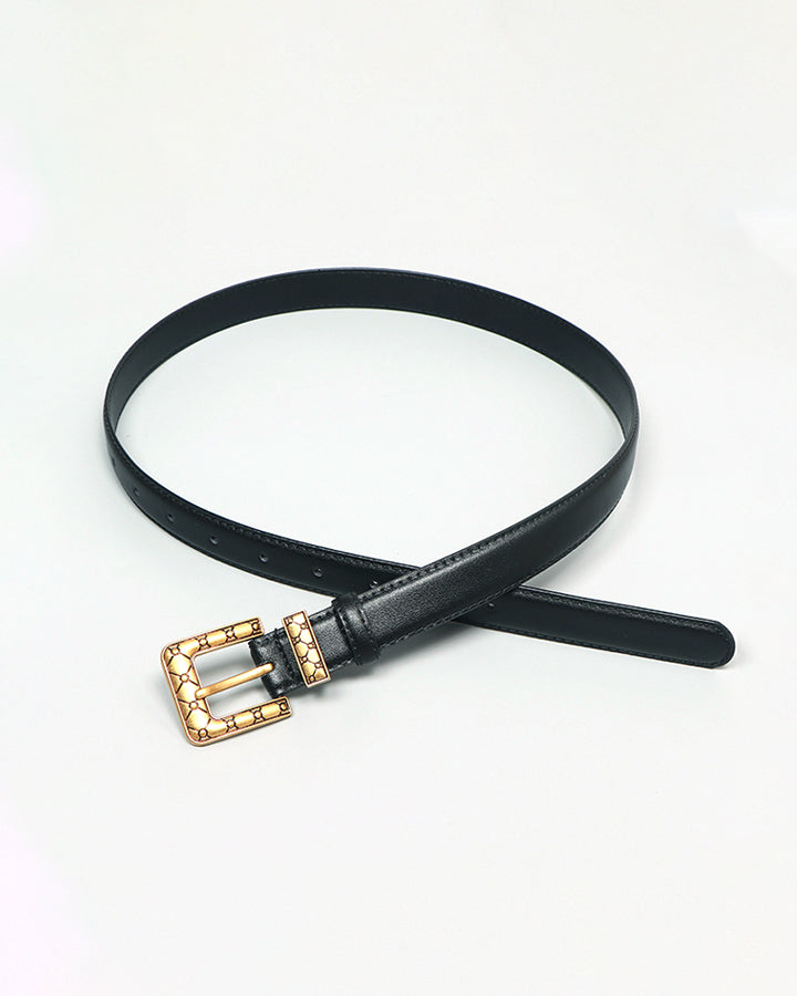 Golden Square Buckle Belt-Chicvia