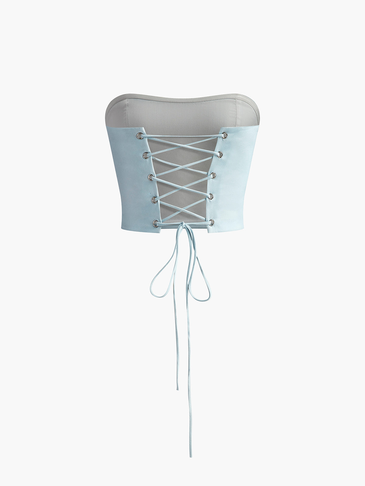 Gradient Lace Up Tube Long Skirt Set-Chicvia