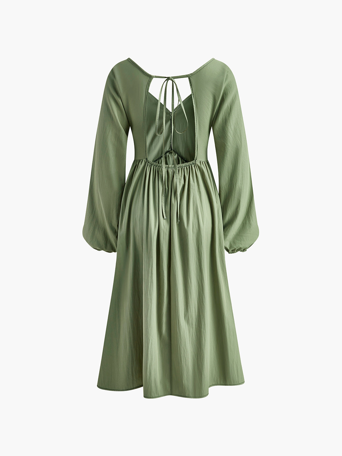 Loose Pleated Tie Back Dress-Chicvia