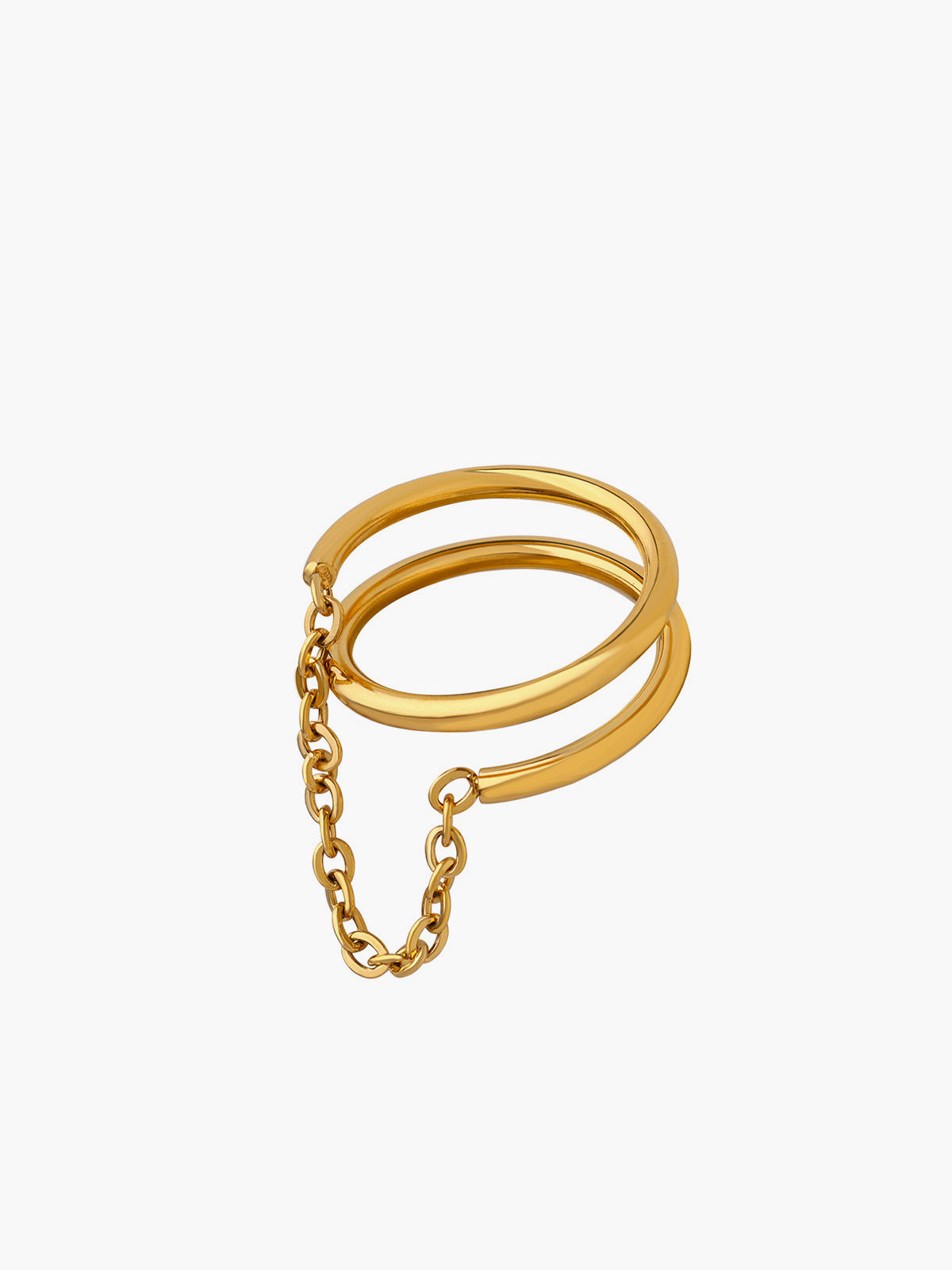 Double Layered Chain Decor Ring-Chicvia