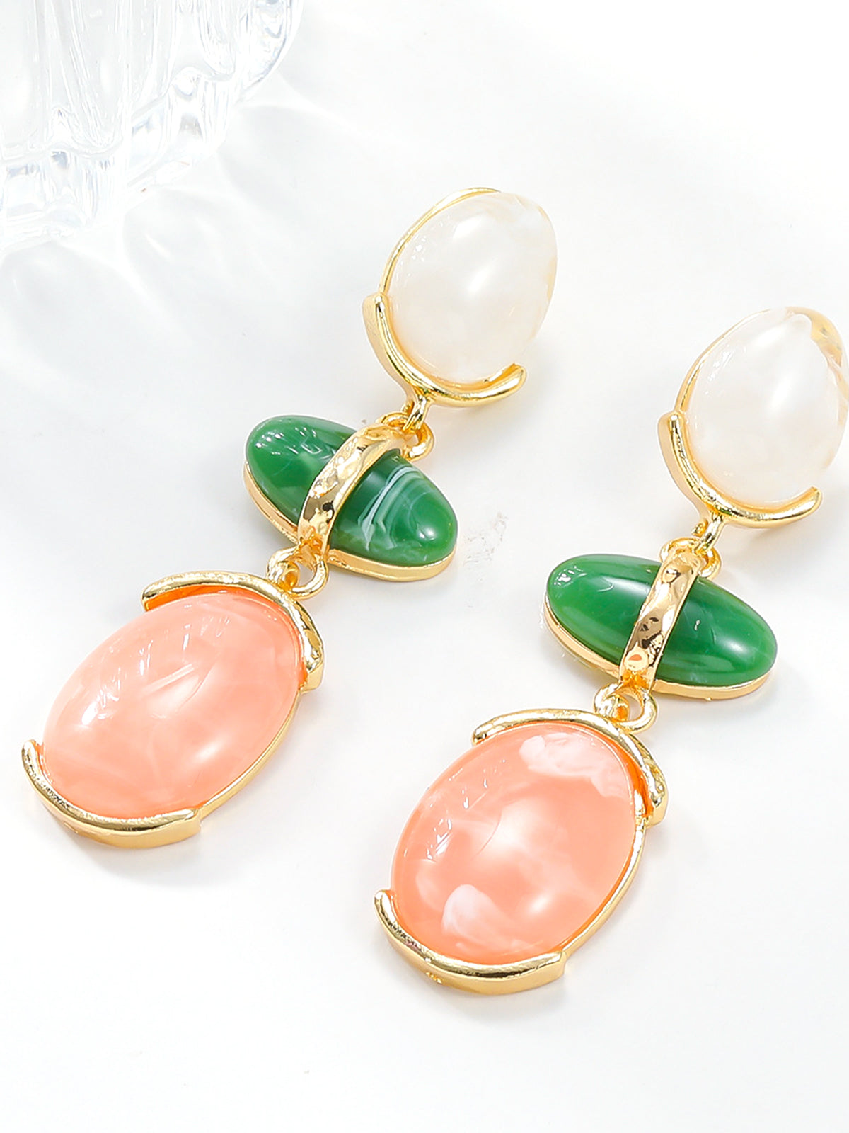 Colorful Rhinestone Pendant Earrings-Chicvia