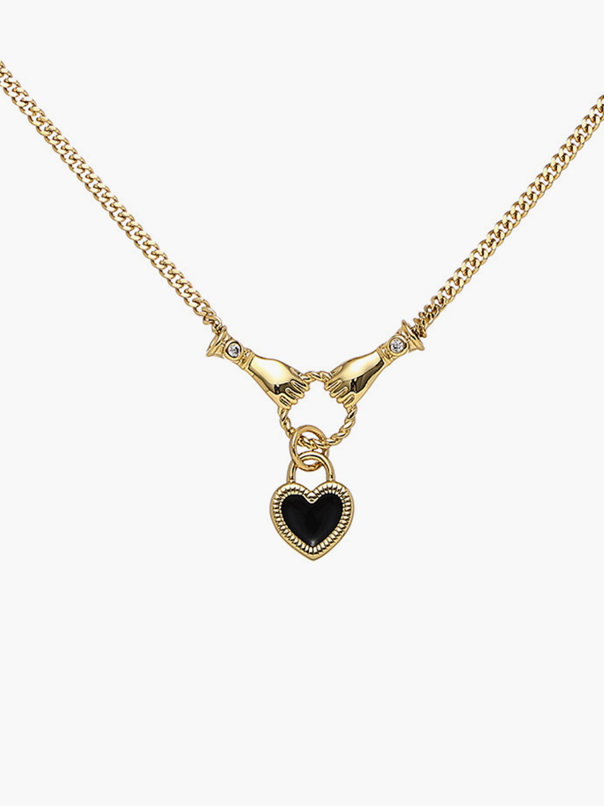 Hands Heart Pendant Necklace-Chicvia