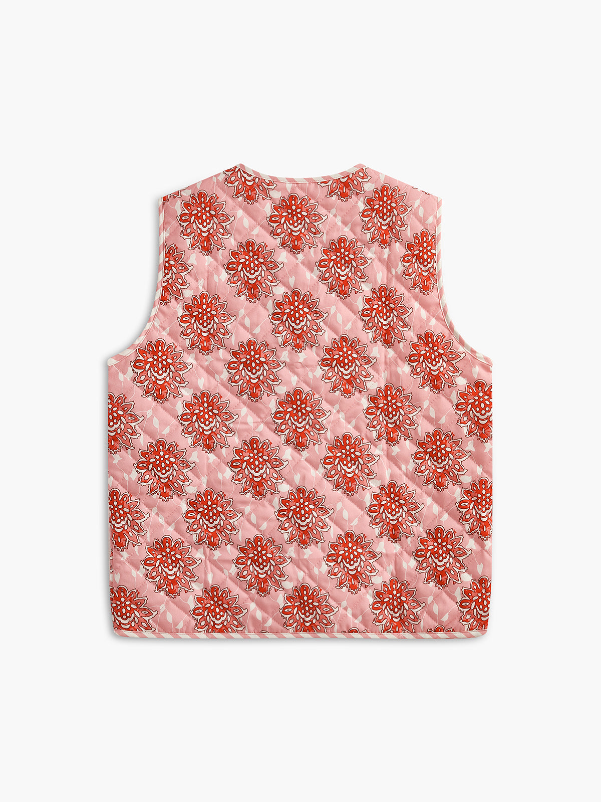 Nuboheme Printed Tie Front Vest-Chicvia