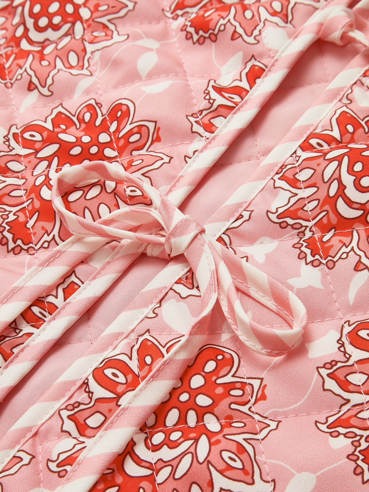 Nuboheme Printed Tie Front Vest-Chicvia