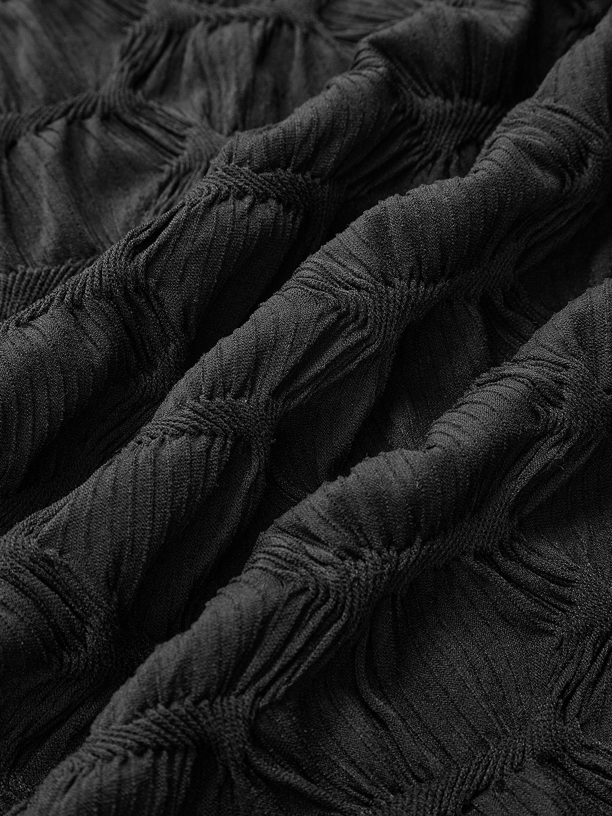 Mock Neck Plisse Detailed Dress-Chicvia