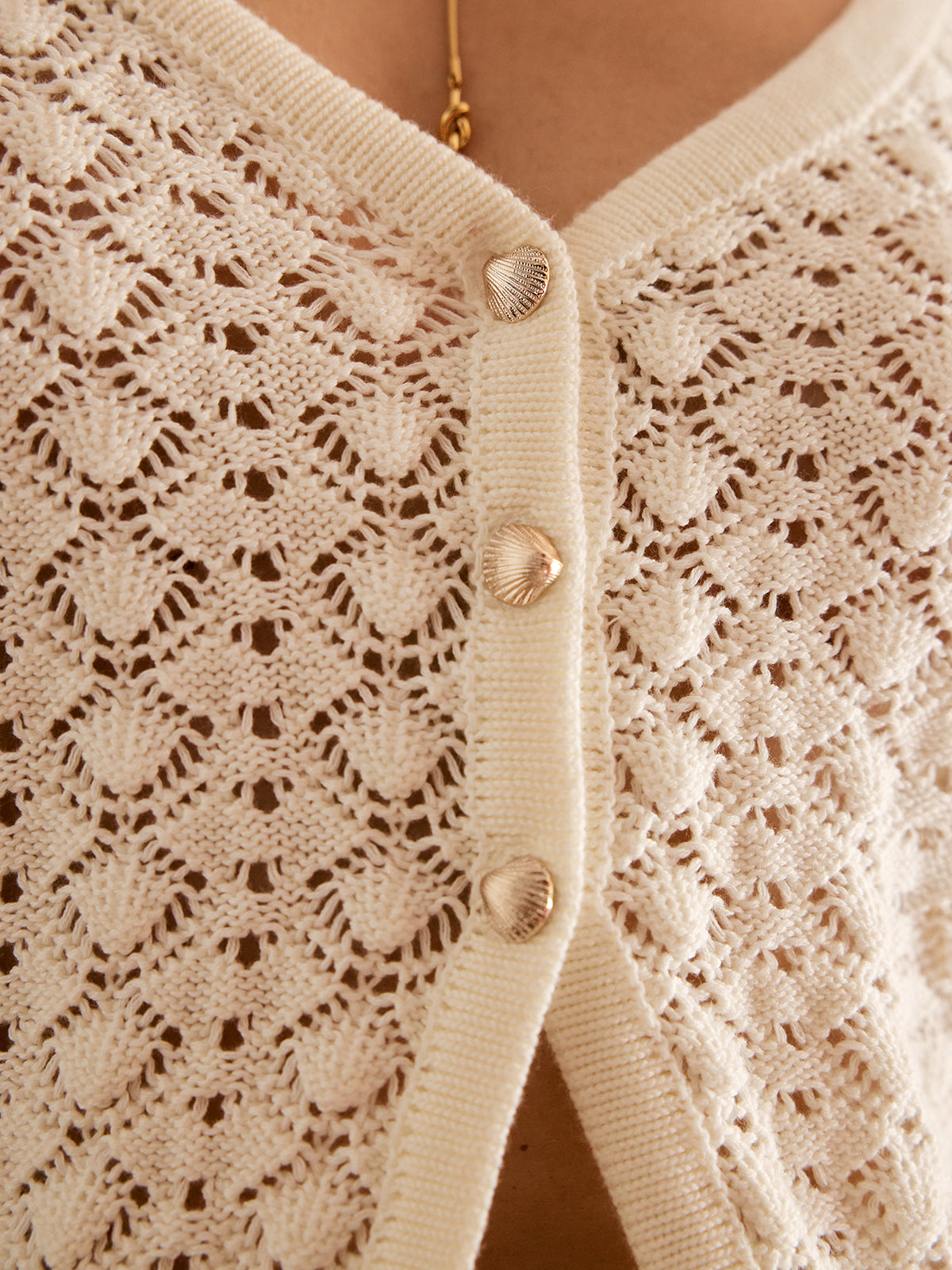 Cotton Blends Hollow Skirt Set-Chicvia