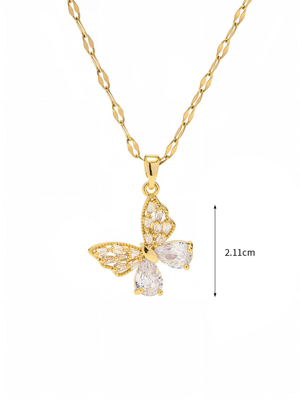 Golden Radiance Butterfly Necklace-Chicvia