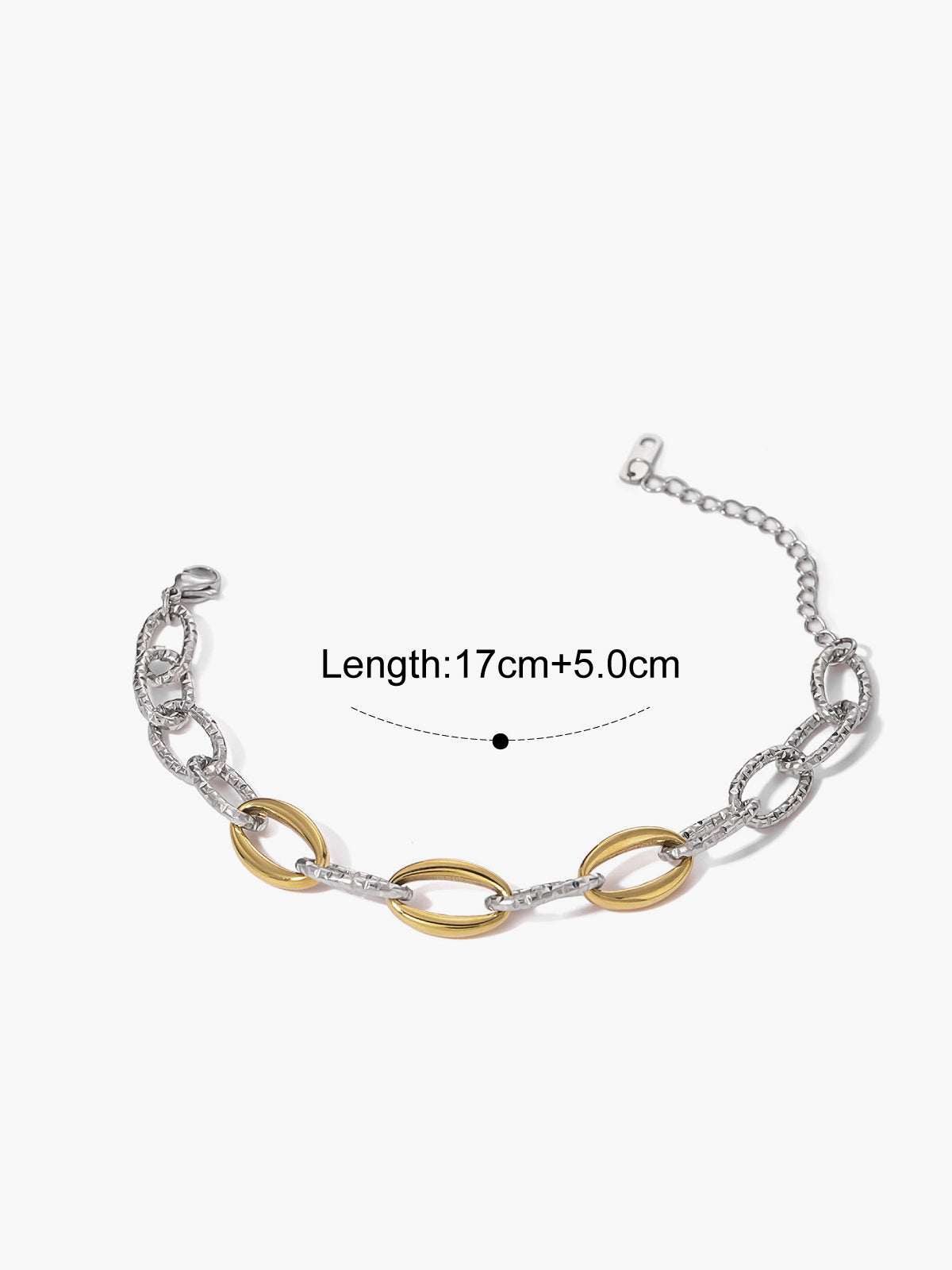 Golden & Silver Link  Bracelet-Chicvia