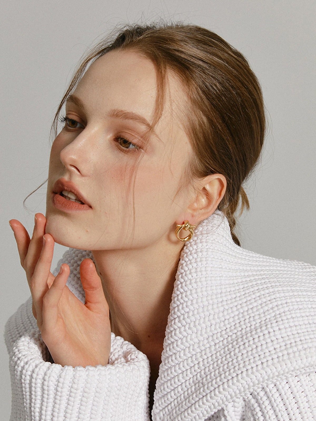 Golden Knotted Earrings-Chicvia