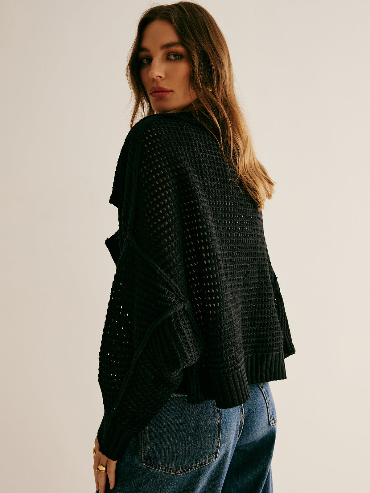 Plain Hollow Versatile Cardigan-Chicvia