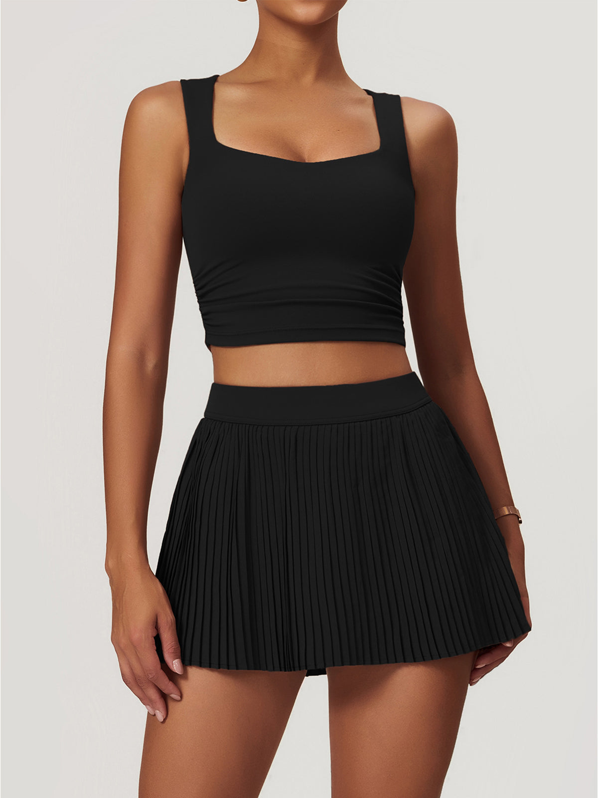 Plain Jersey Active Tank Top-Chicvia