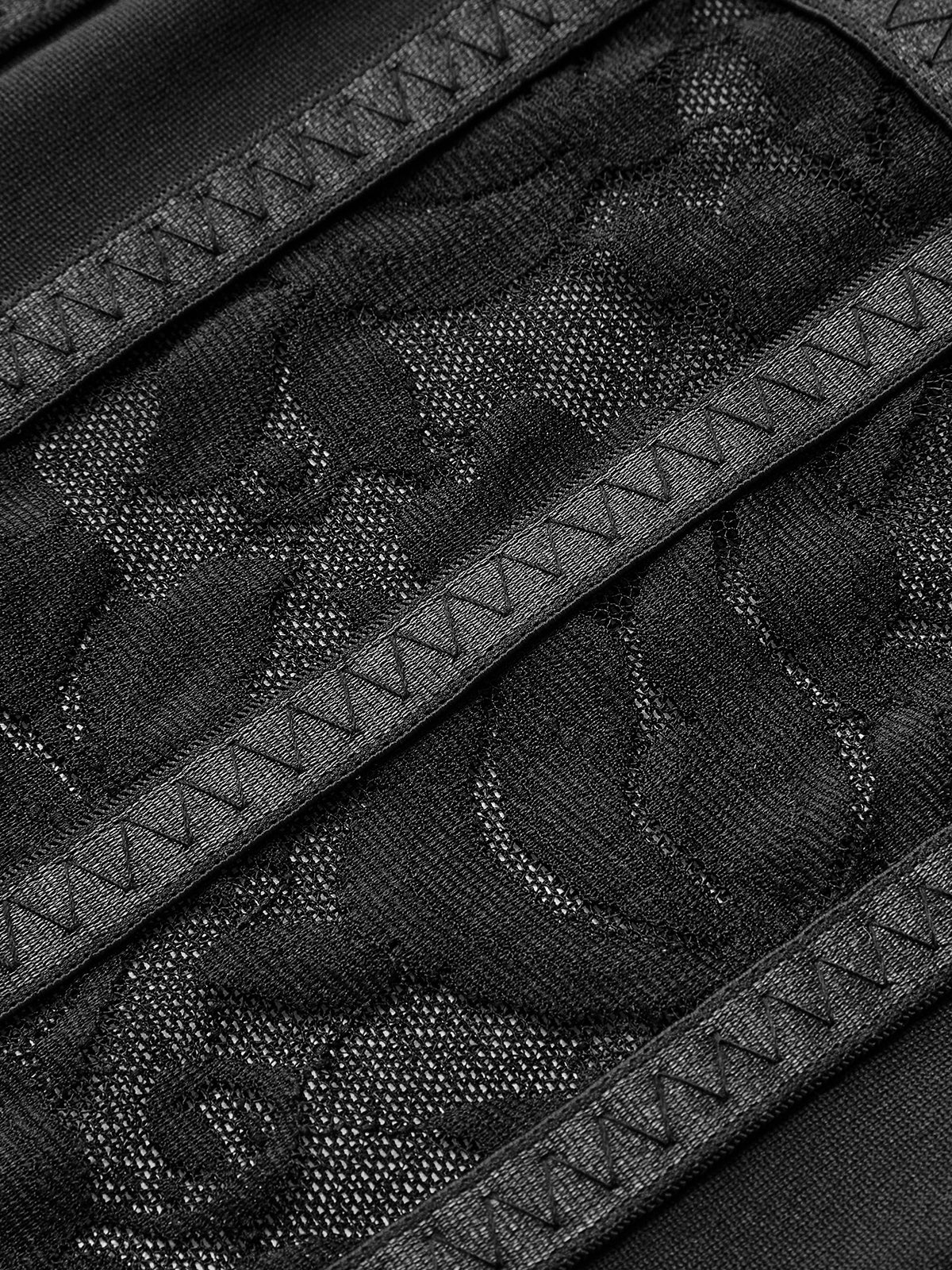 Lace Sheer Sweetheart Corset Bodysuit-Chicvia