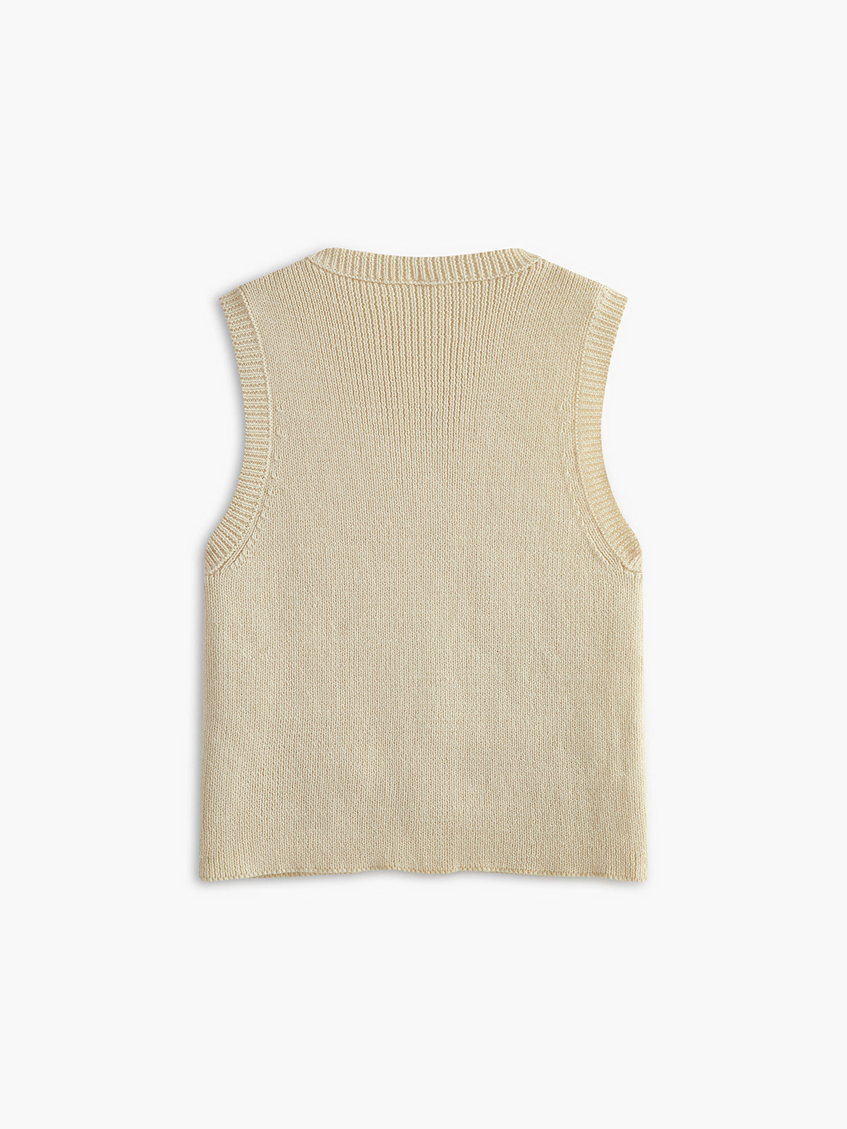 Button Pockets Sweater Vest-Chicvia