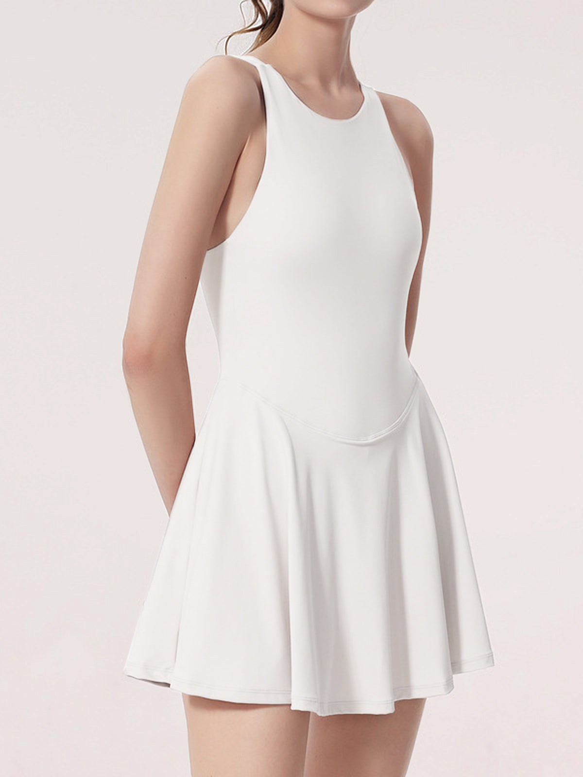 Criss Cross Jersey Active Dress-Chicvia