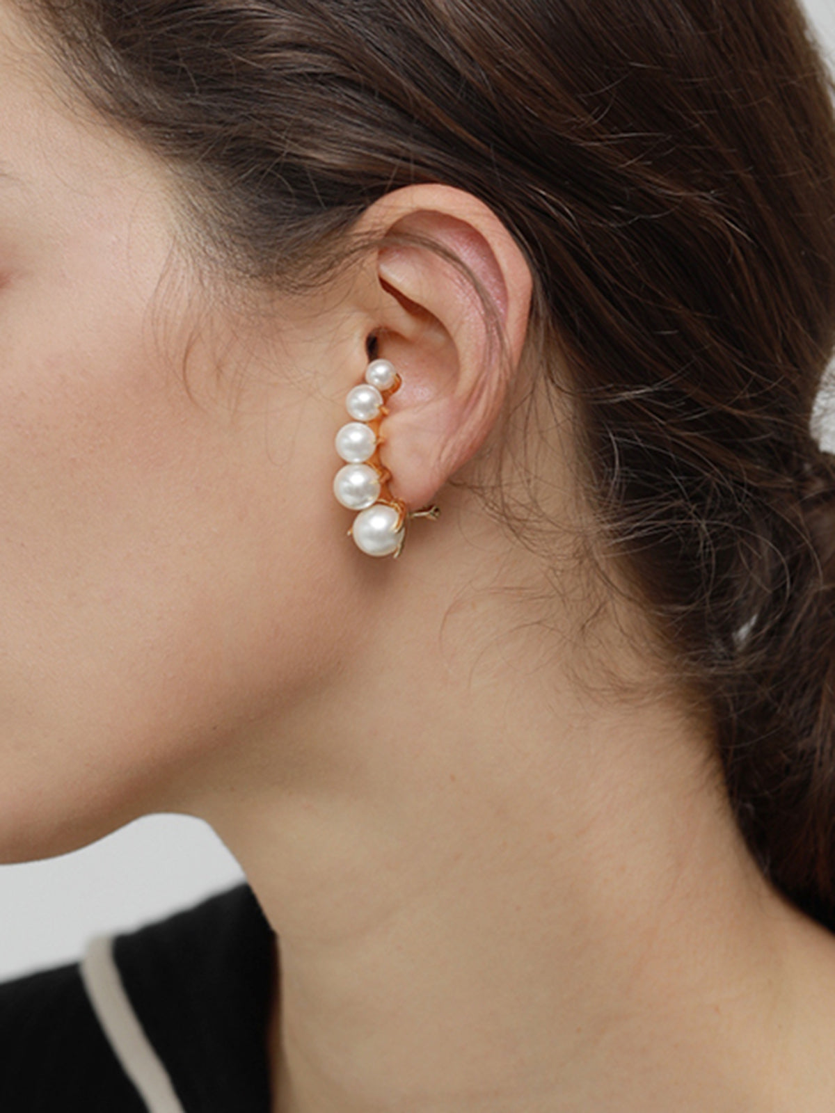 Pearl Clip Earrings With Spacer-Chicvia