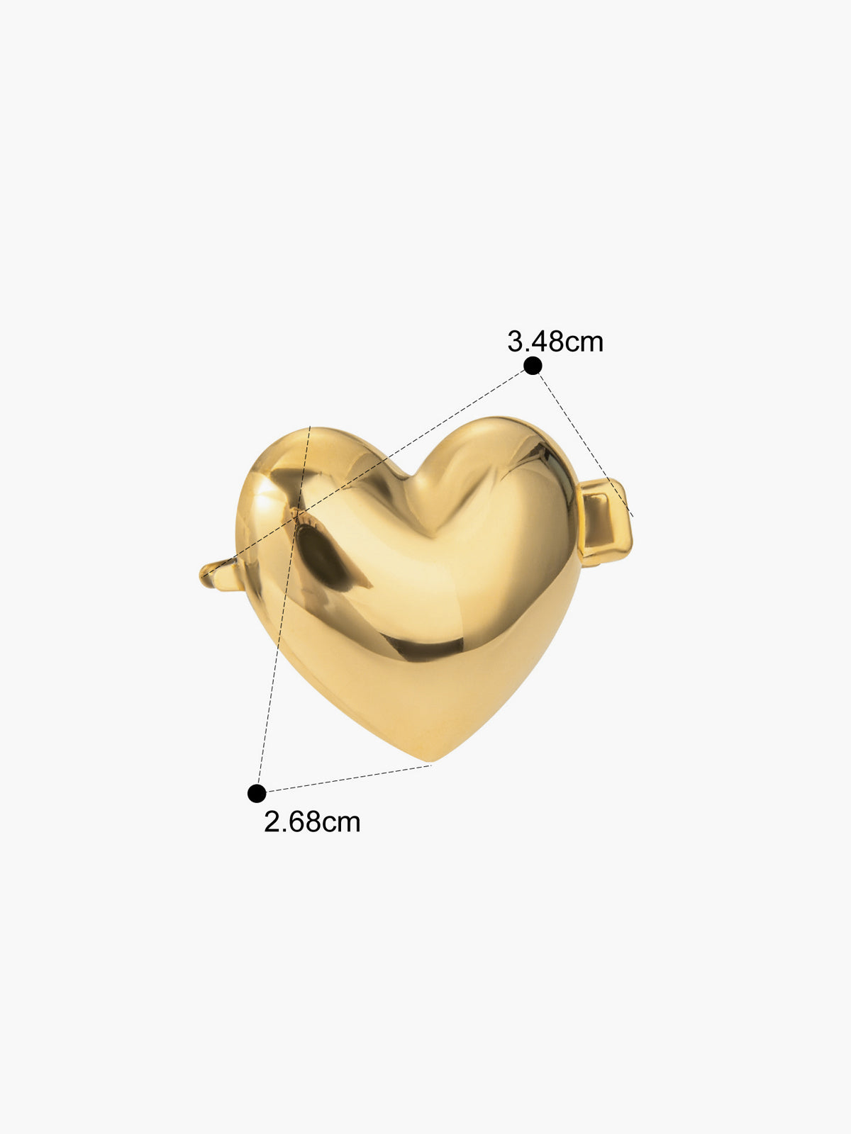 Golden Heart Hair Clip-Chicvia