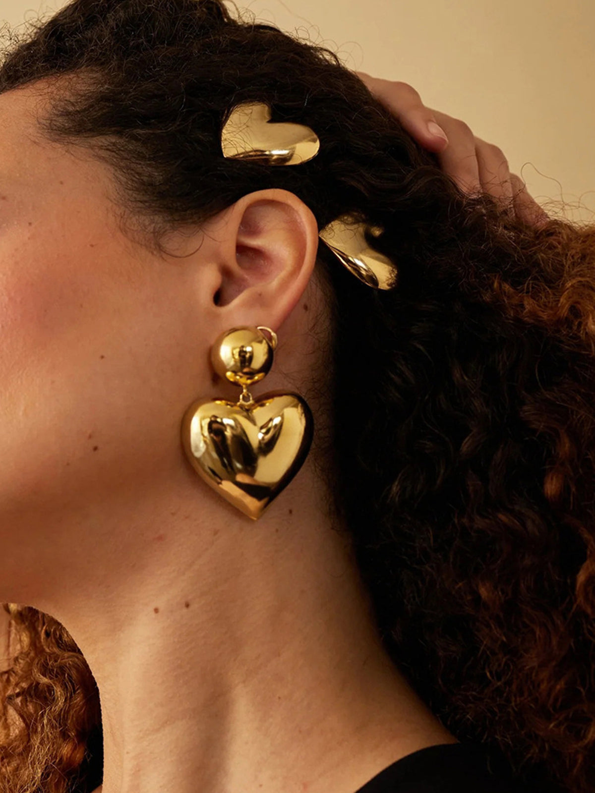 Golden Heart Hair Clip-Chicvia