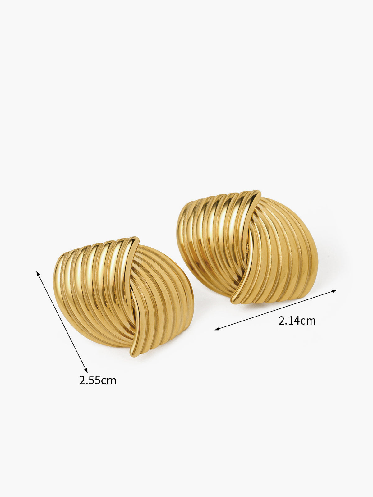 Chunky Gold Twisted Earrings-Chicvia