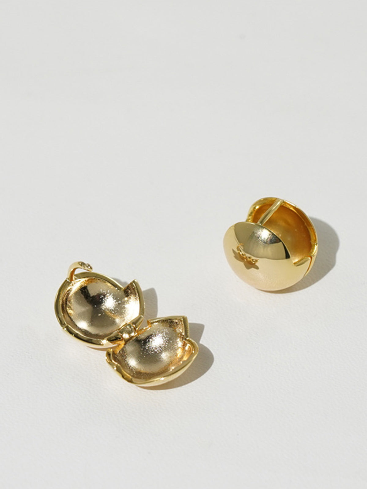 Golden Ball-Shape Stud Earrings-Chicvia