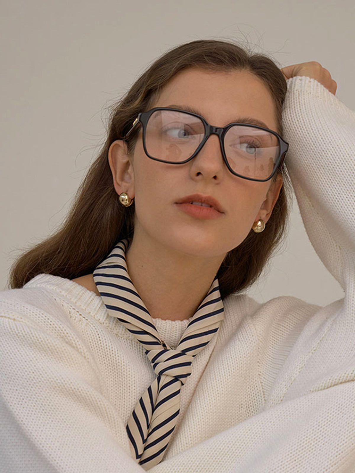 Golden Ball-Shape Stud Earrings-Chicvia