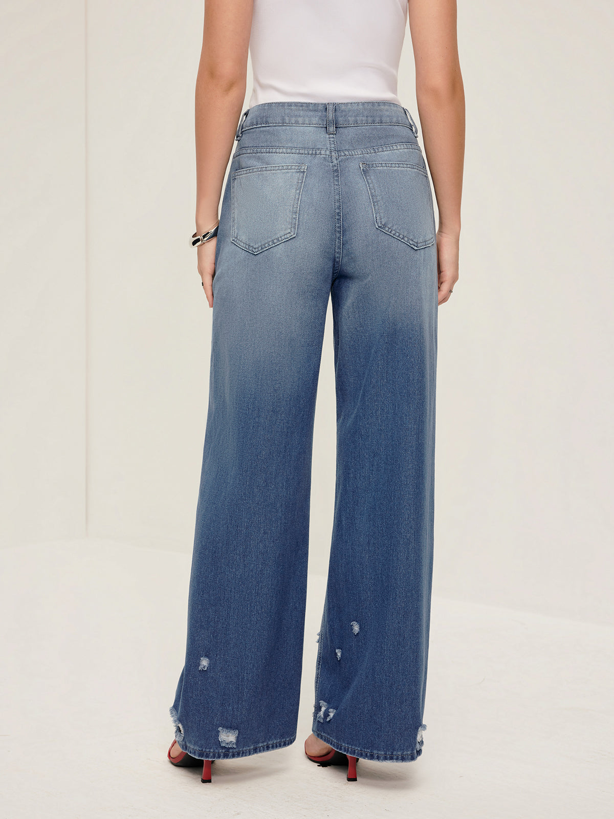 Piping Straight Denim Jean-Chicvia