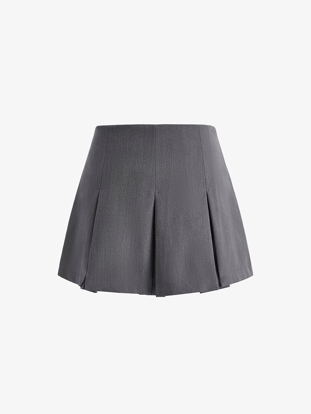 Pleated Zipper Mini Skirt-Chicvia