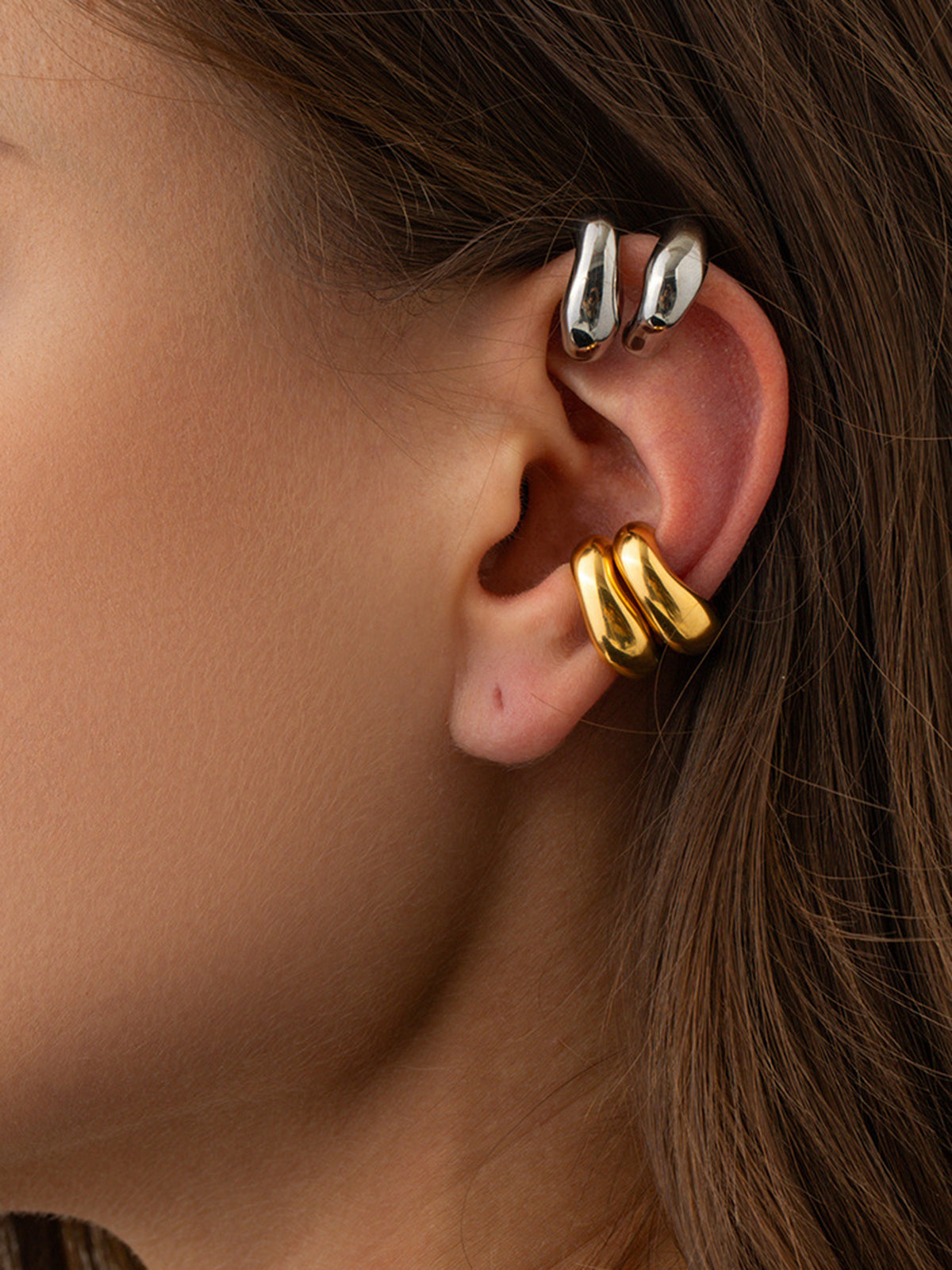 Chunky Hoop Ear Cuff-Chicvia