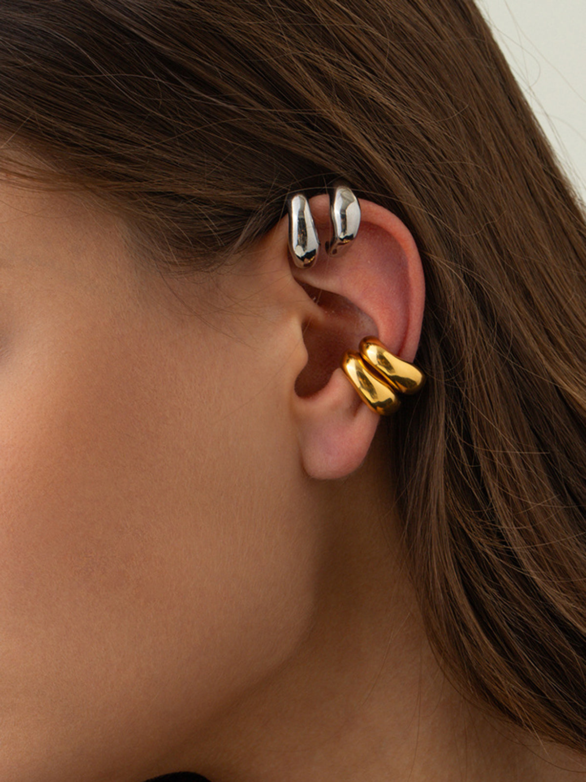 Chunky Hoop Ear Cuff-Chicvia