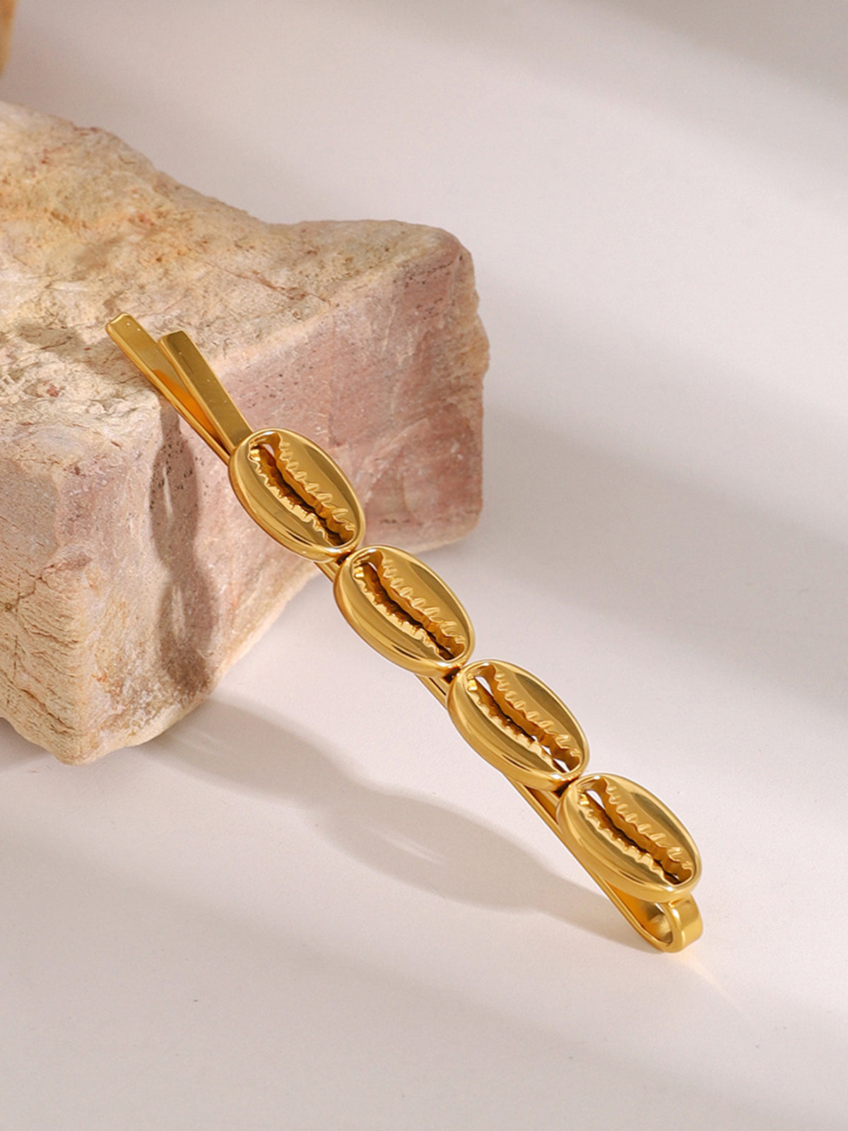 Golden Cowry Shell Hair Accessory-Chicvia