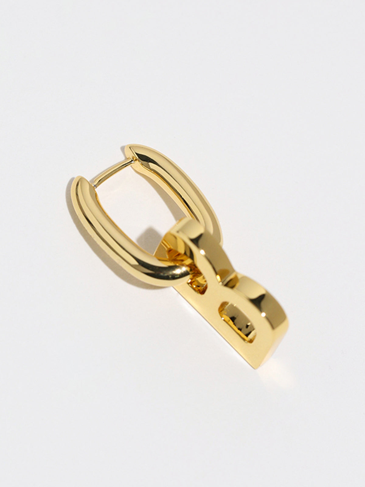 Golden Hoop B-Letter Pendant Earrings-Chicvia