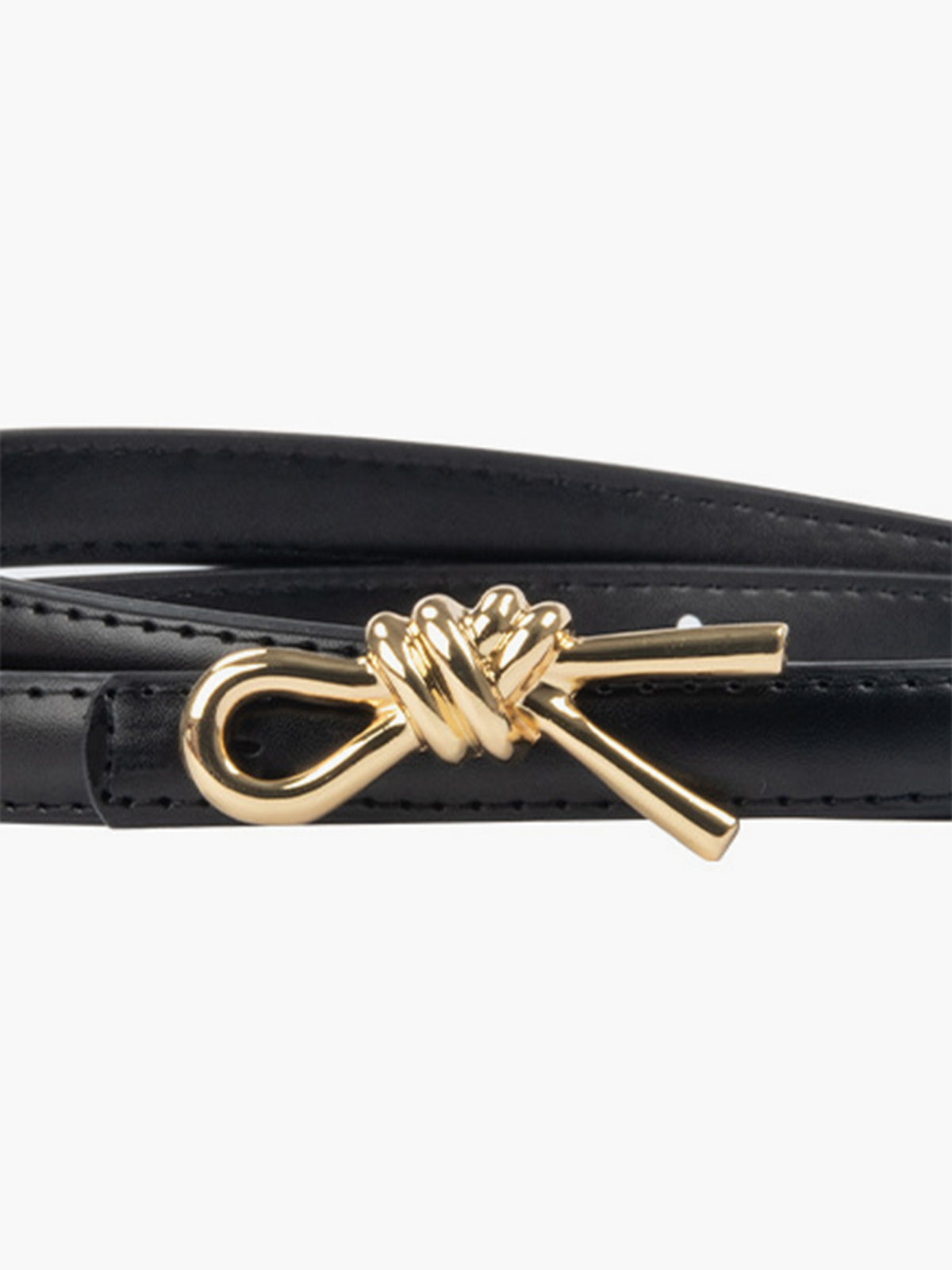 Knotted Decor Buckle Slim Belt-Chicvia