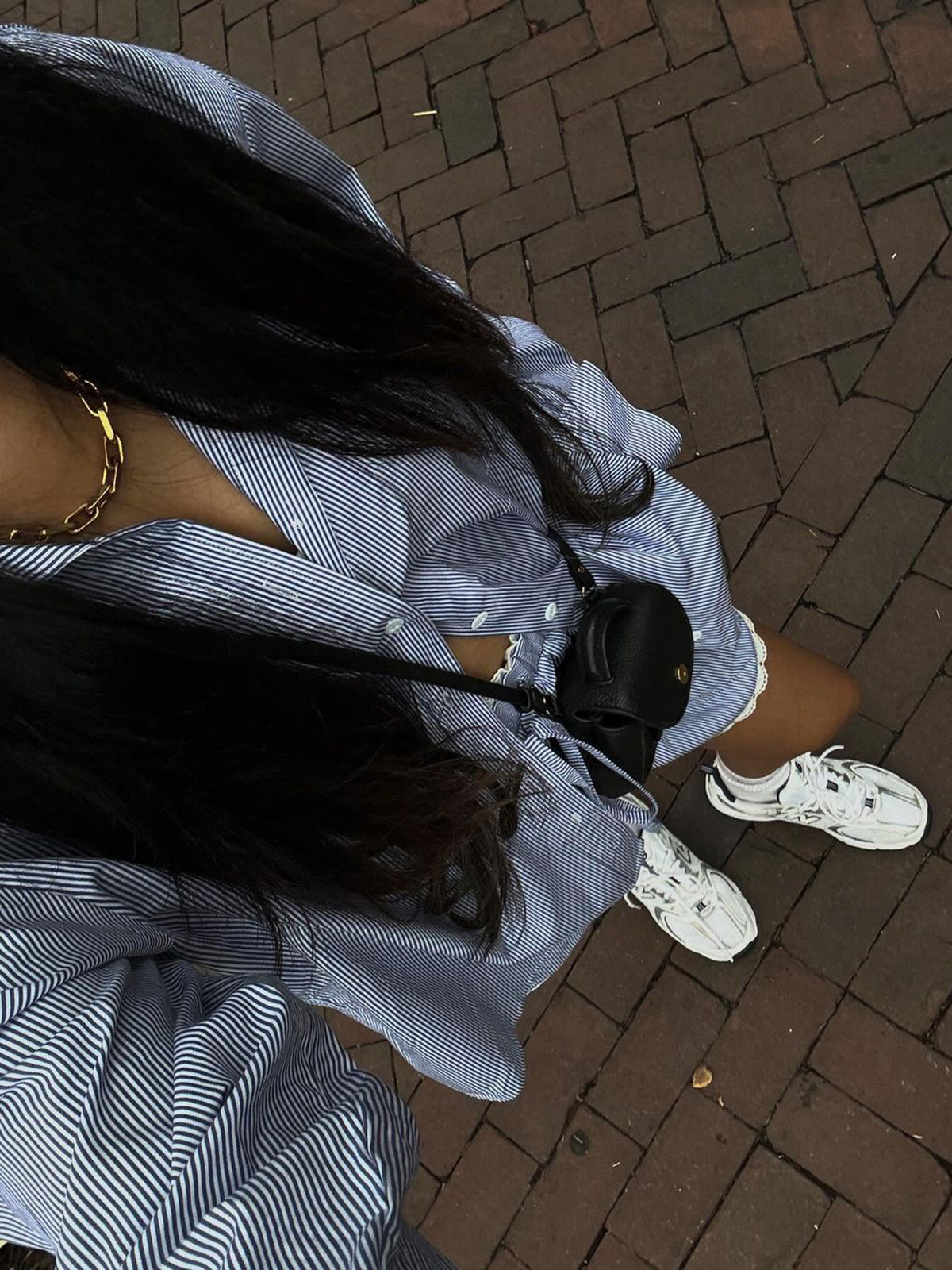 Oversized Stripe Textured Long Sleeve Shorts Set-Chicvia