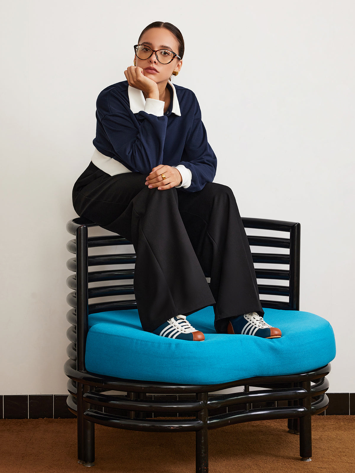 Plain Drawstring Wide-Leg Pants-Chicvia