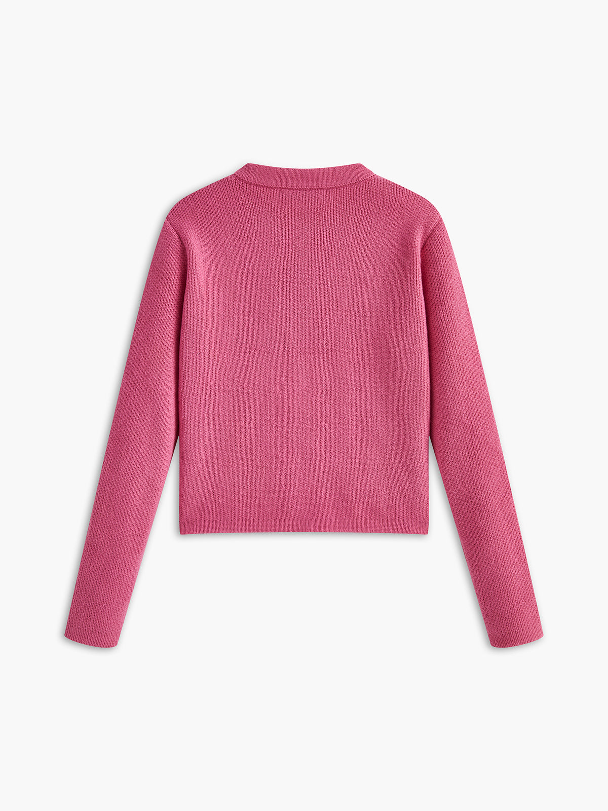 Crew Neck Golden Button Knit Outerwear-Chicvia