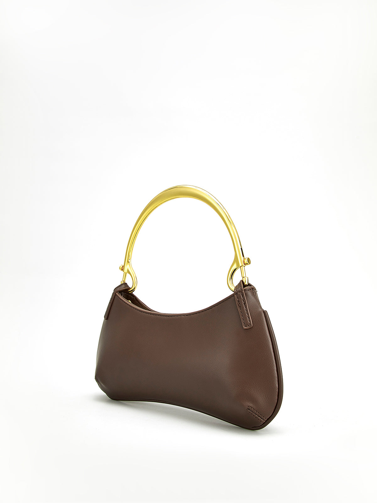 Metal-Handle Zipper Armpit Bag-Chicvia