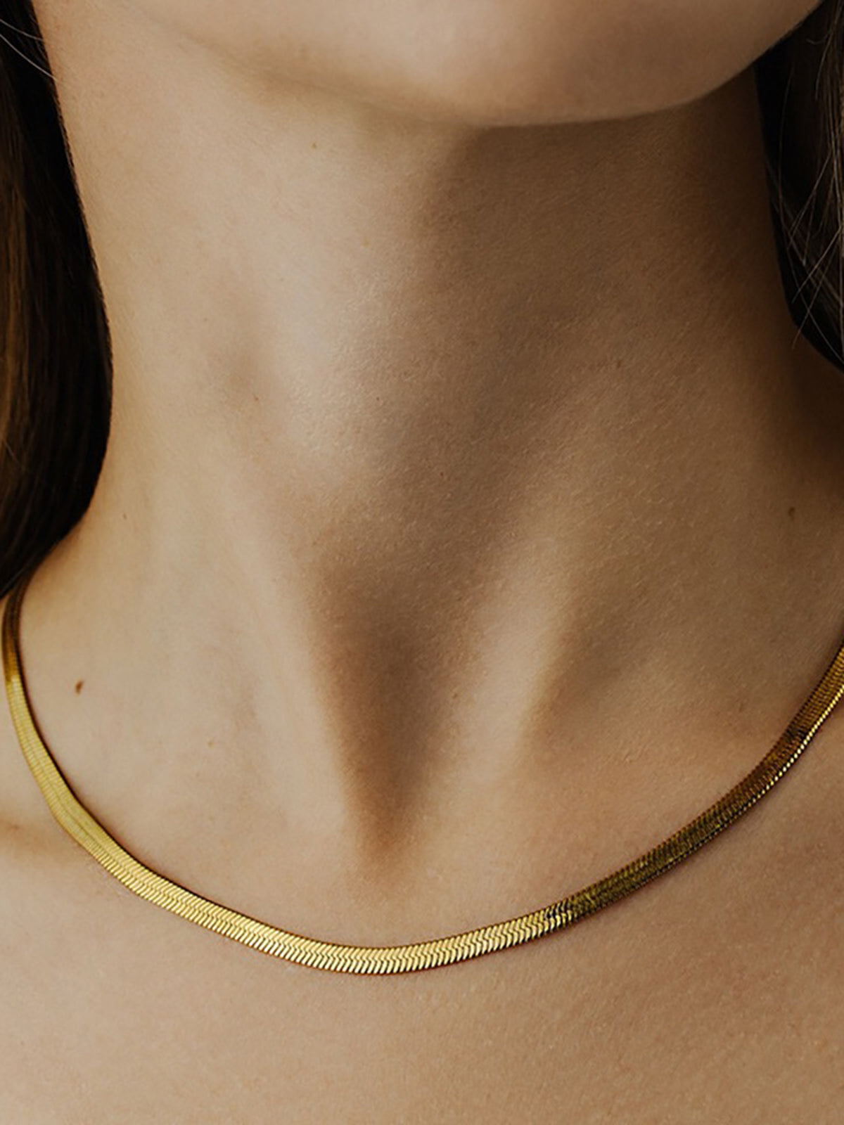 Minimalist Snake Chain Necklace-Chicvia