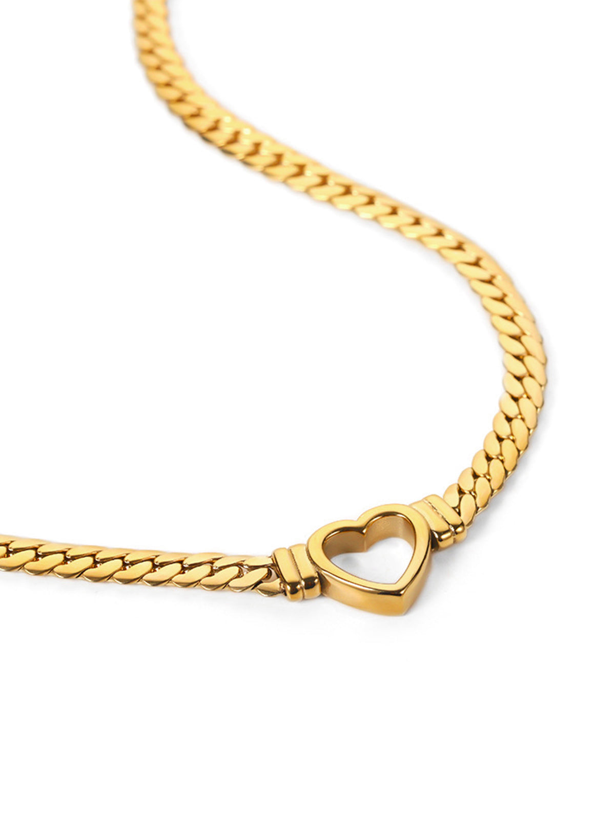 Layered Heart Chain Necklace-Chicvia