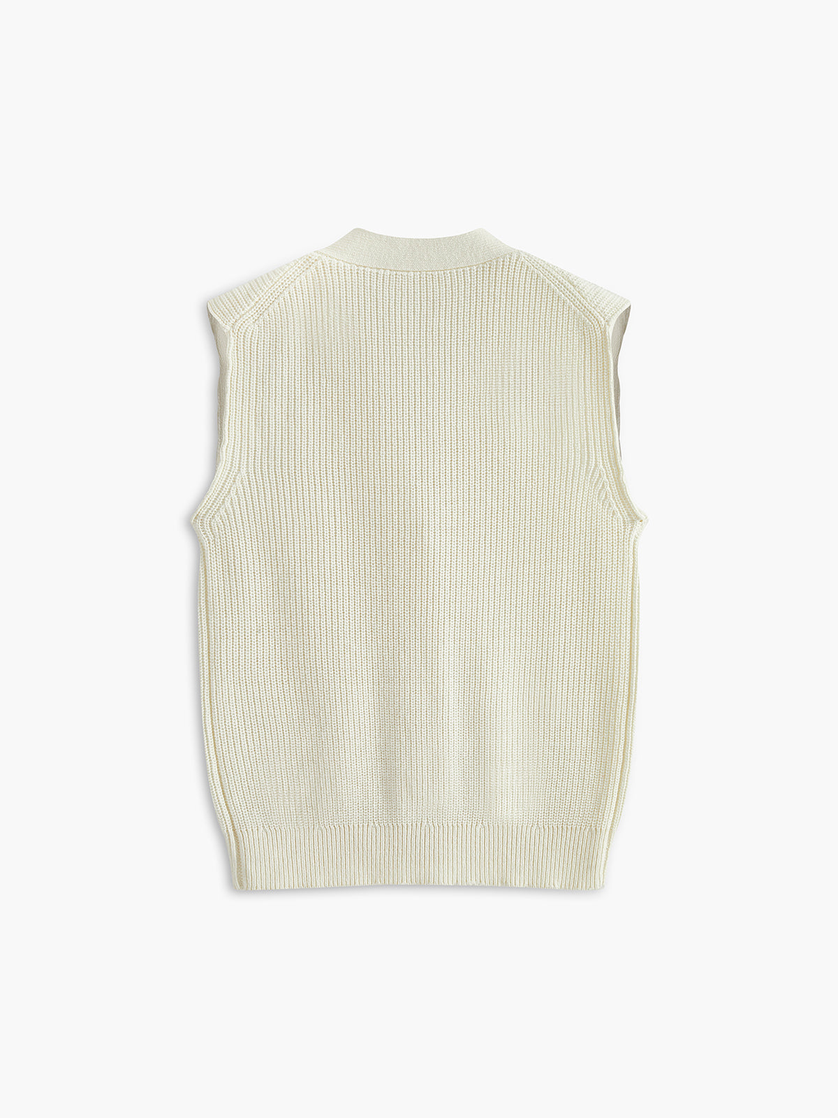 Cotton Blends Ribbed Sweater Vest-Chicvia