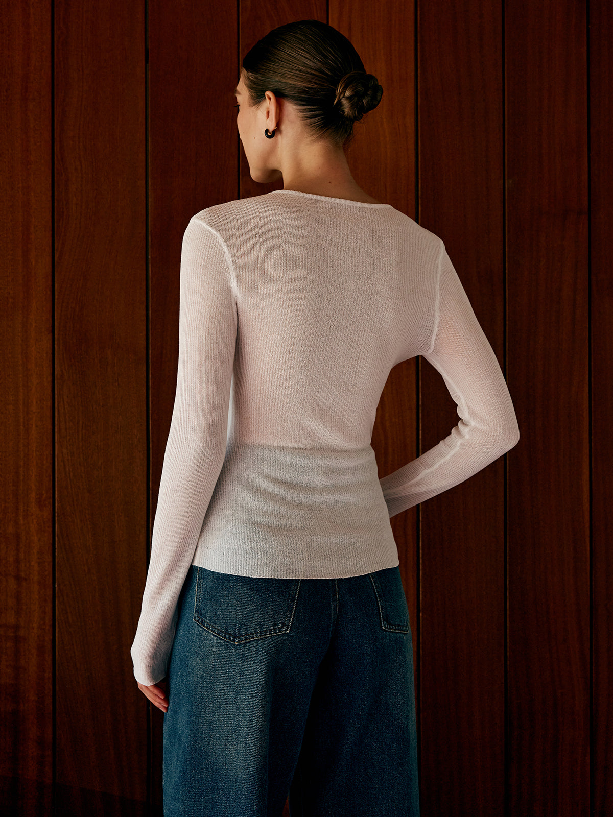 Button Thin Cozy Knit Top-Chicvia