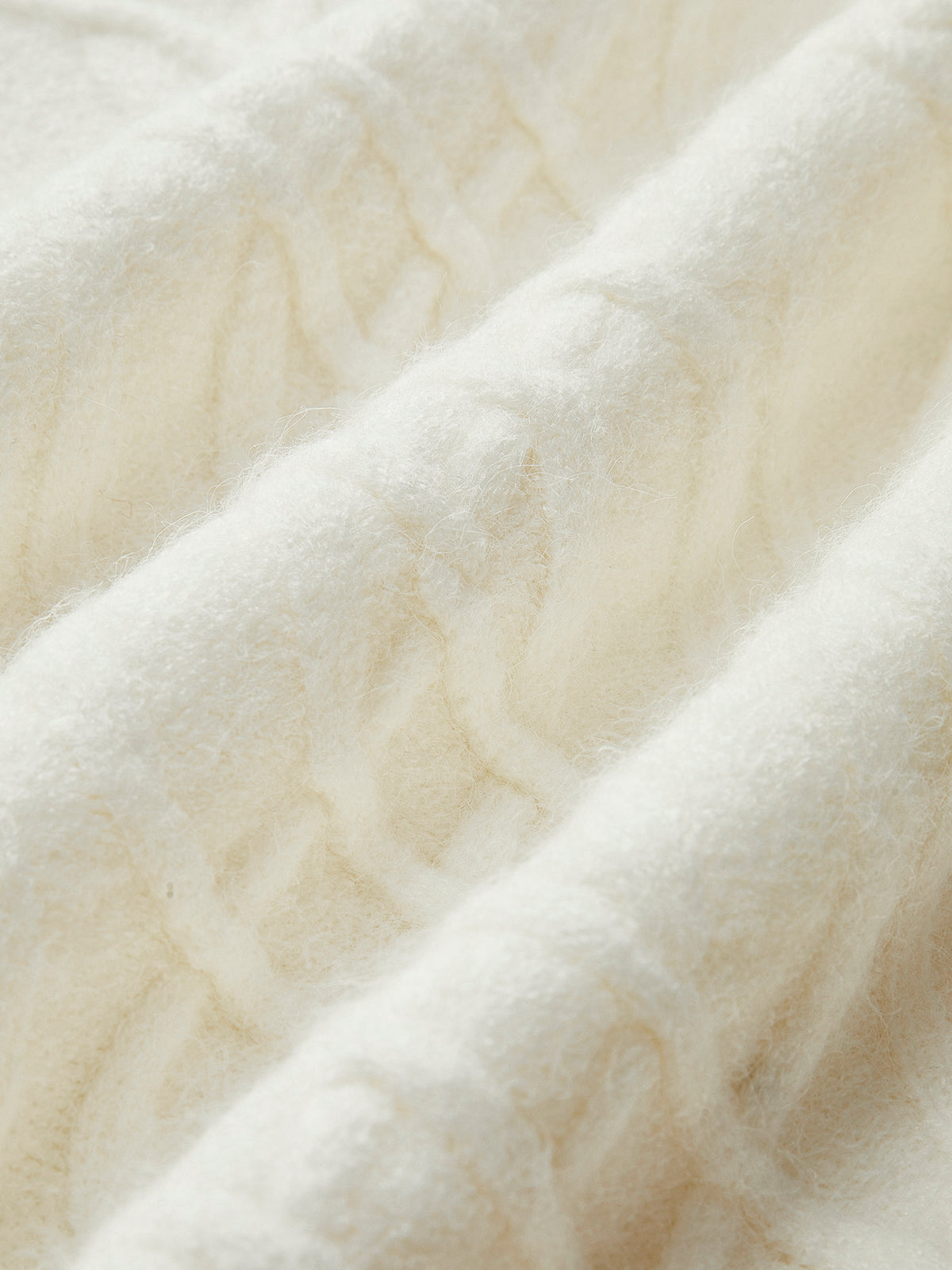 Crew Neck Plain Cable Sweater-Chicvia