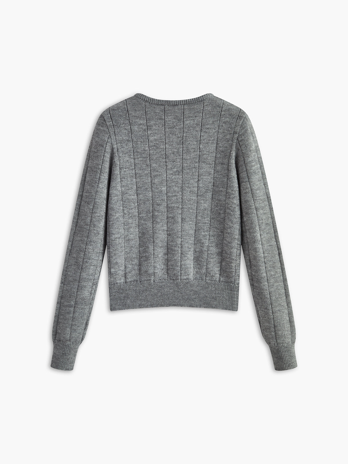 Crew Neck Button Soft Cardigan-Chicvia