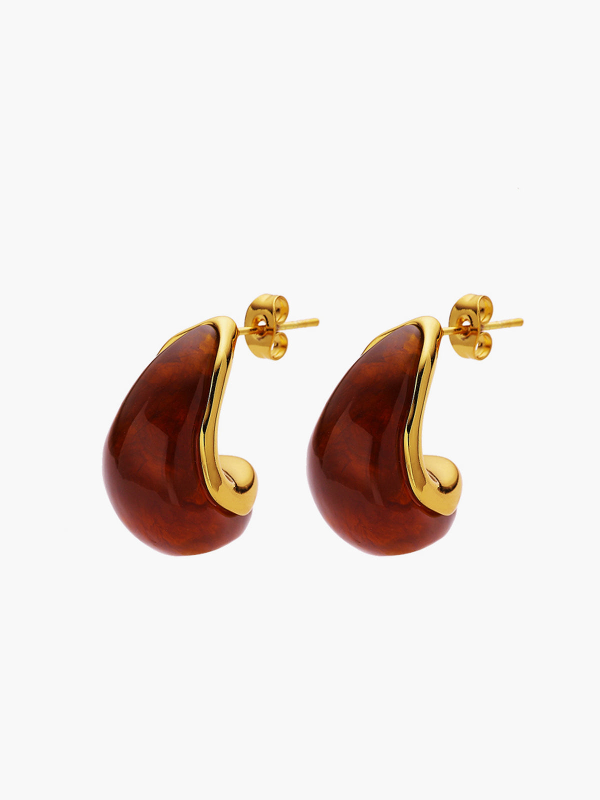 Honey Drop Stud Earrings-Chicvia