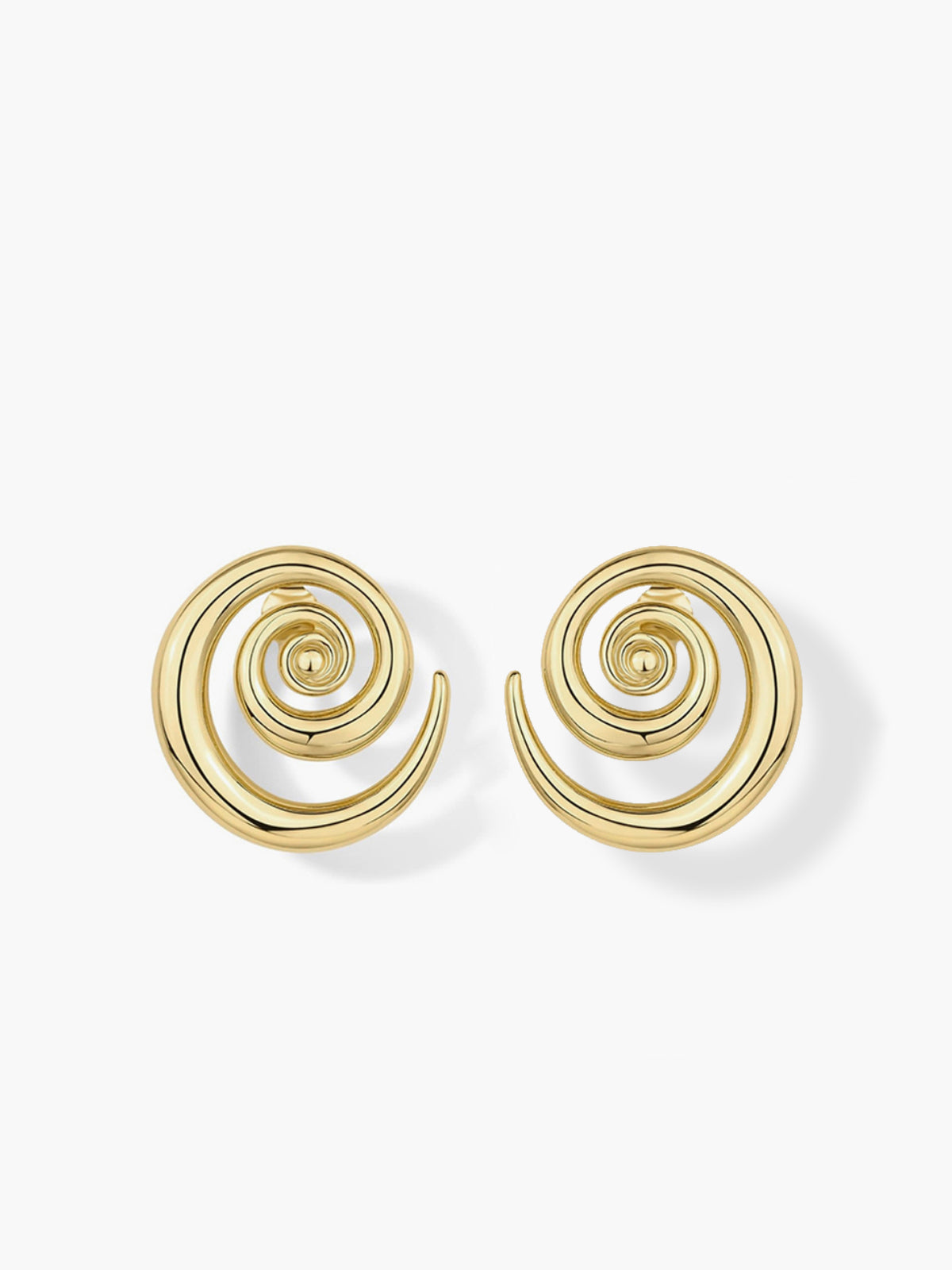 Golden Swirl Earrings-Chicvia