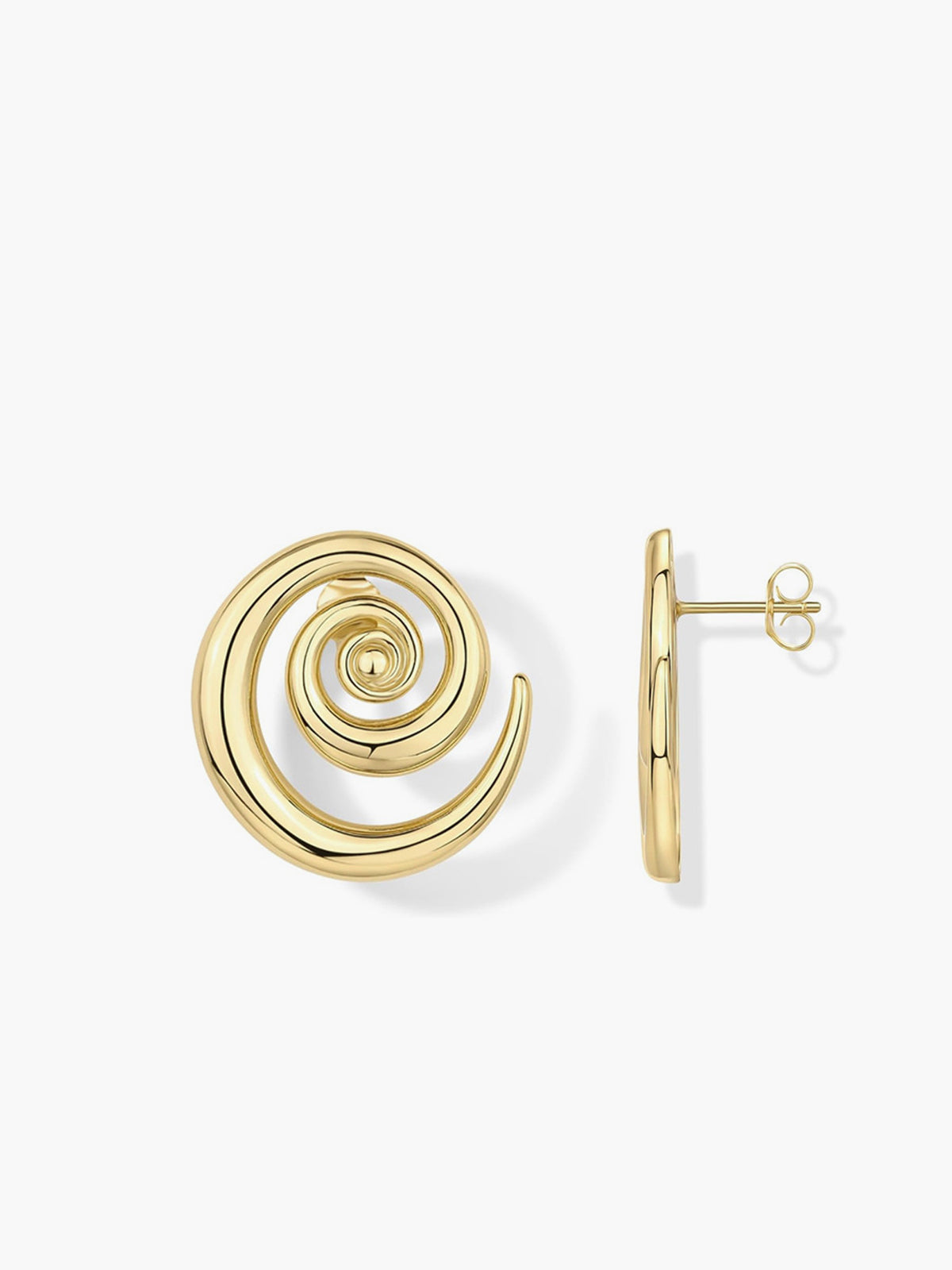 Golden Swirl Earrings-Chicvia