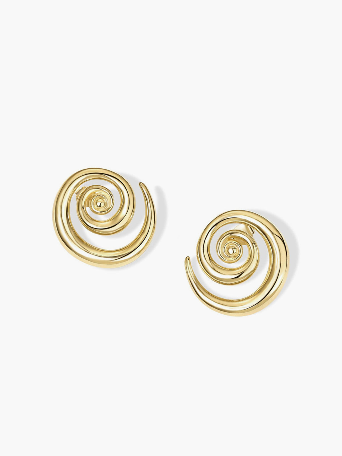 Golden Swirl Earrings-Chicvia
