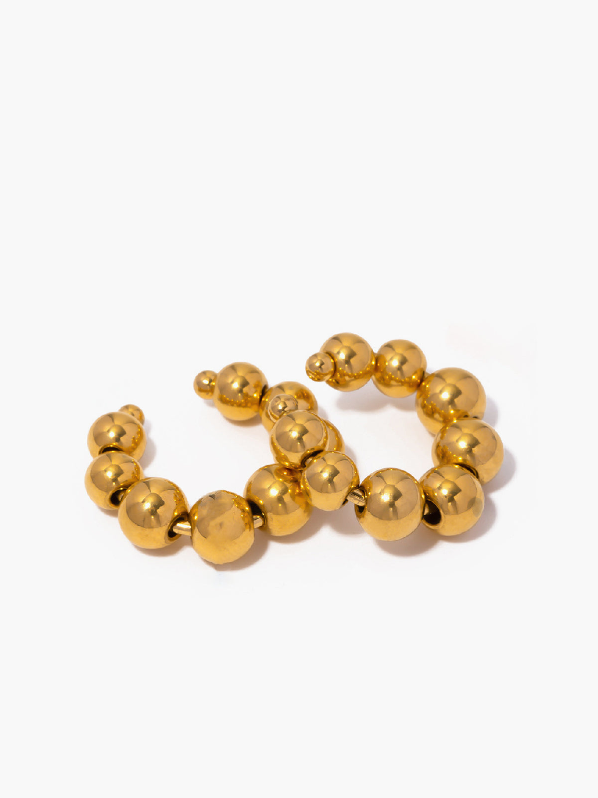 Golden Hoop Beaded Ear Cuff-Chicvia