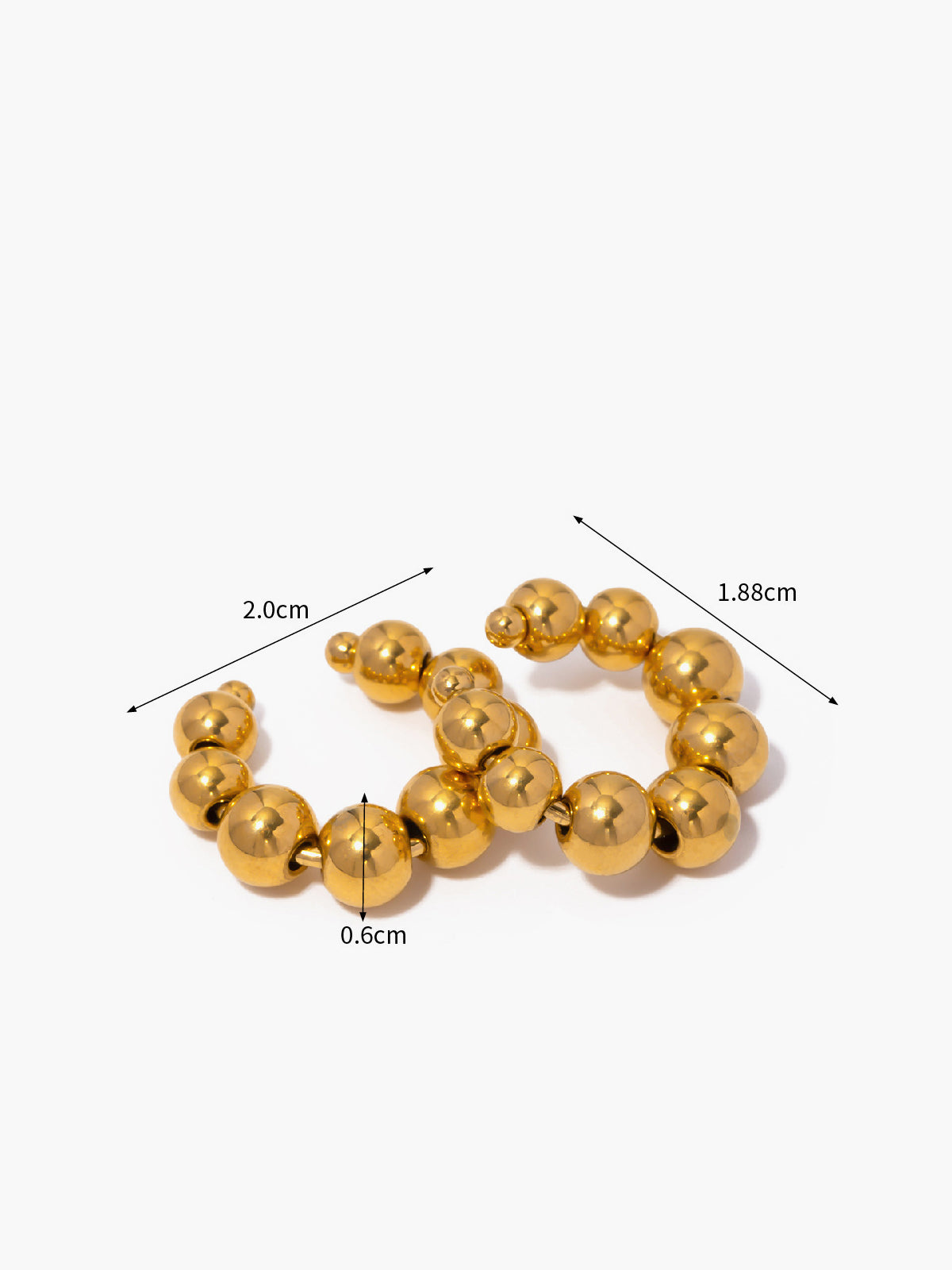 Golden Hoop Beaded Ear Cuff-Chicvia