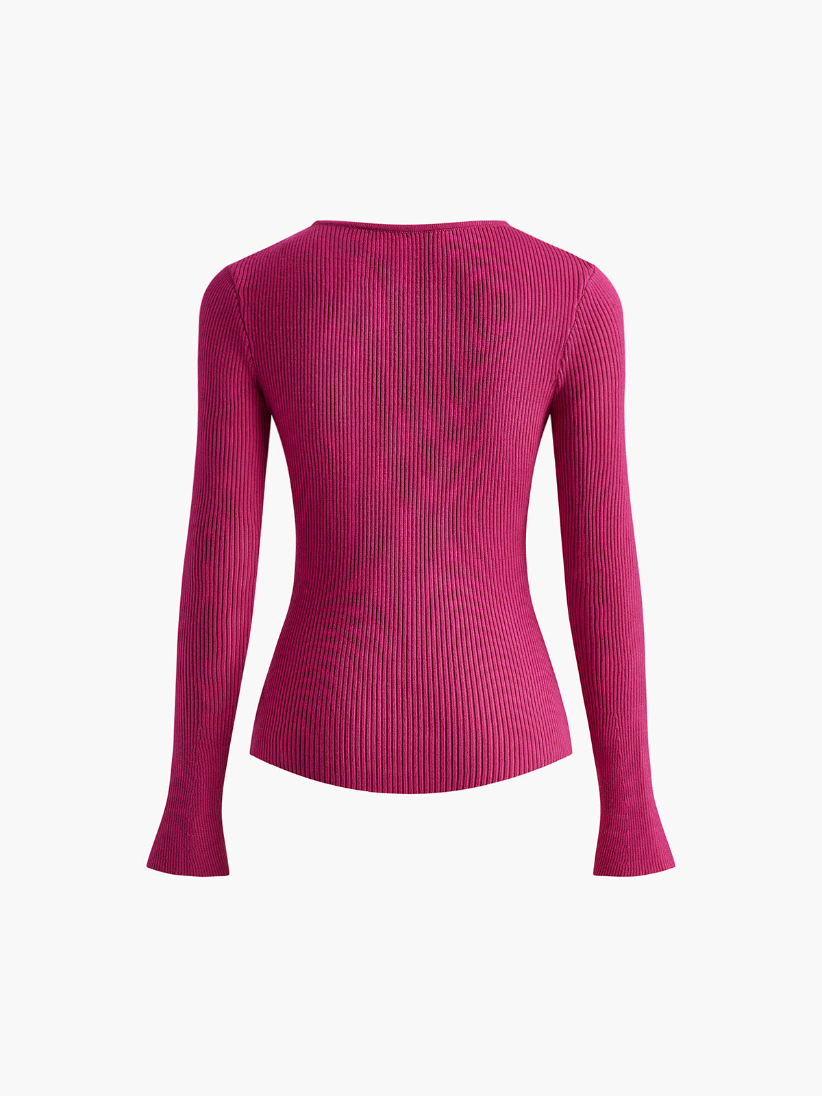 Heart-Shape Cutout Slim Knit Top-Chicvia