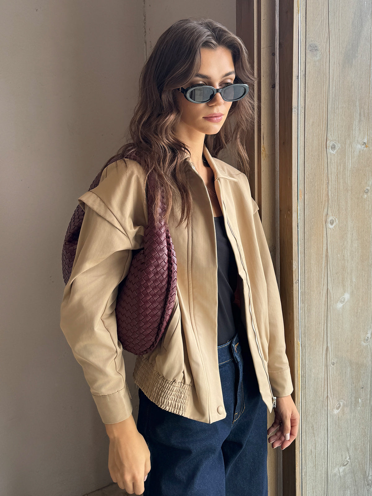 Button Zipper Polo Jacket-Chicvia